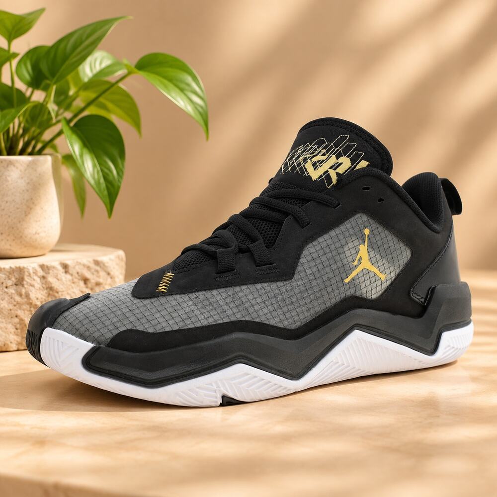 USED Nike Jordan One Take 4 Unisex Basketball Shoes Black Gold Size 14